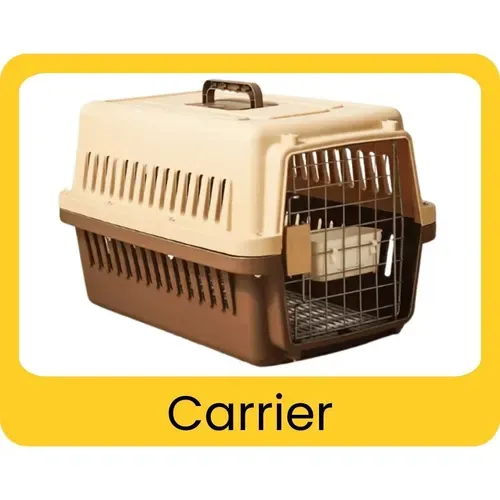Carrier included in the free puppy starter kit